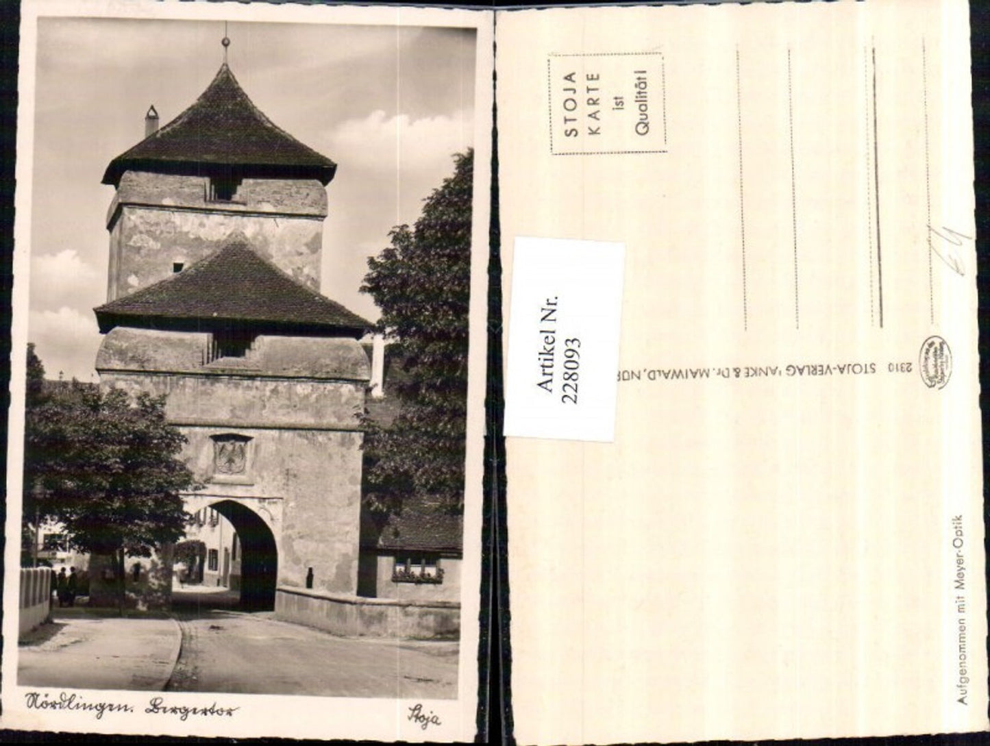 228093,Nördlingen Berger Tor Turm Straßenansicht