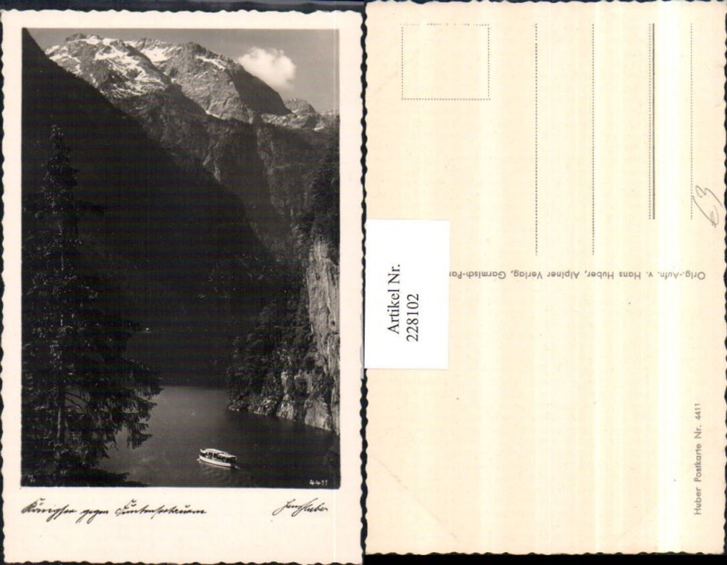 228102,Königssee geg. Funtenseetauern Bergkulisse b. Schönau