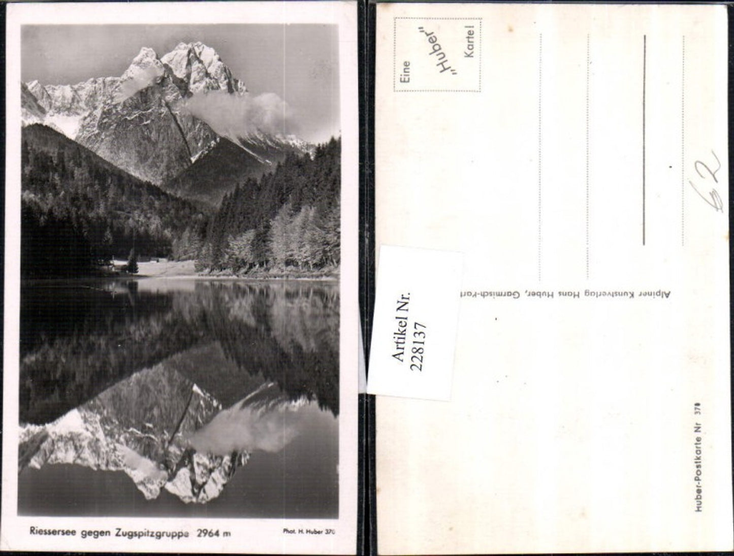 228137,Riessersee See geg. Zugspitzgruppe b. Garmisch