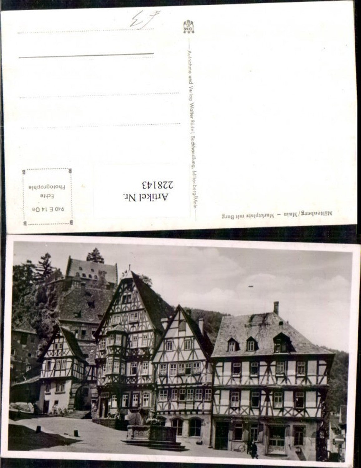 228143,Miltenberg a. Main Marktplatz m. Burg Brunnen