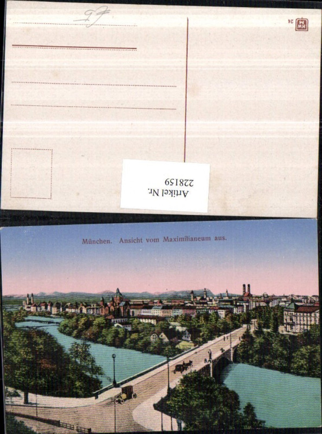 228159,München Teilansicht Ansicht v. Maximilianeum aus Brücke