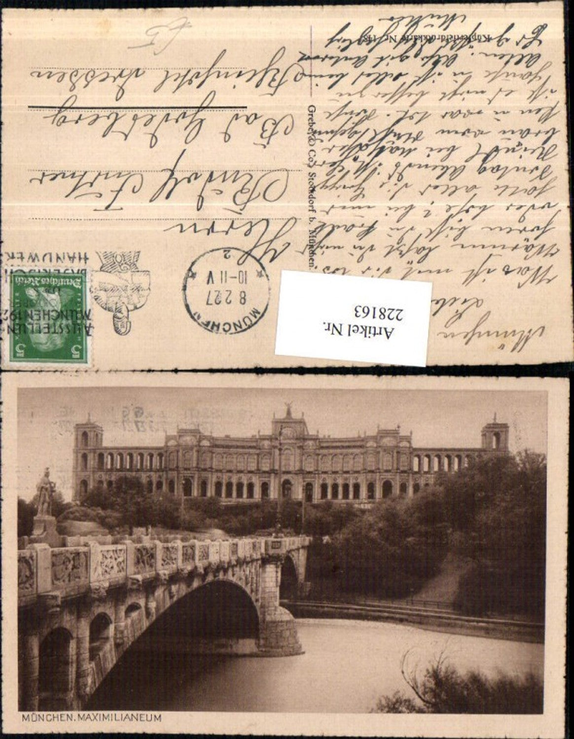 228163,München Maximilianeum m. Brücke