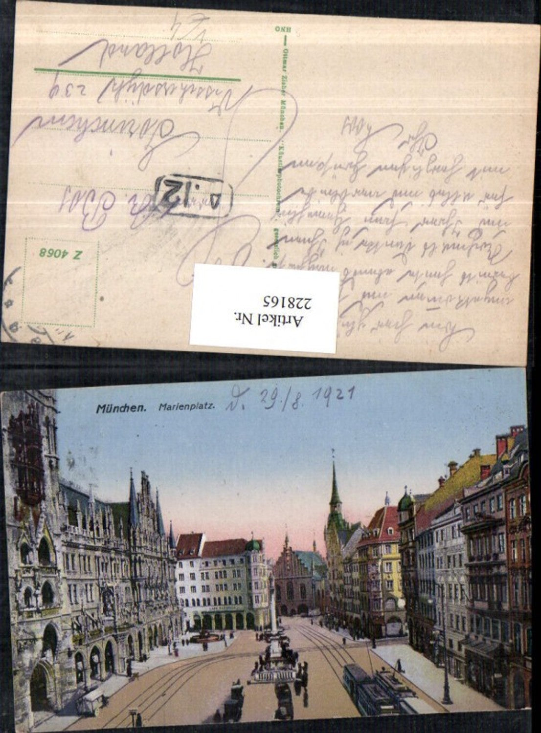 228165,München Marienplatz Platz Säule Straßenbahn Rathaus pub Ottmar Zieher 4068