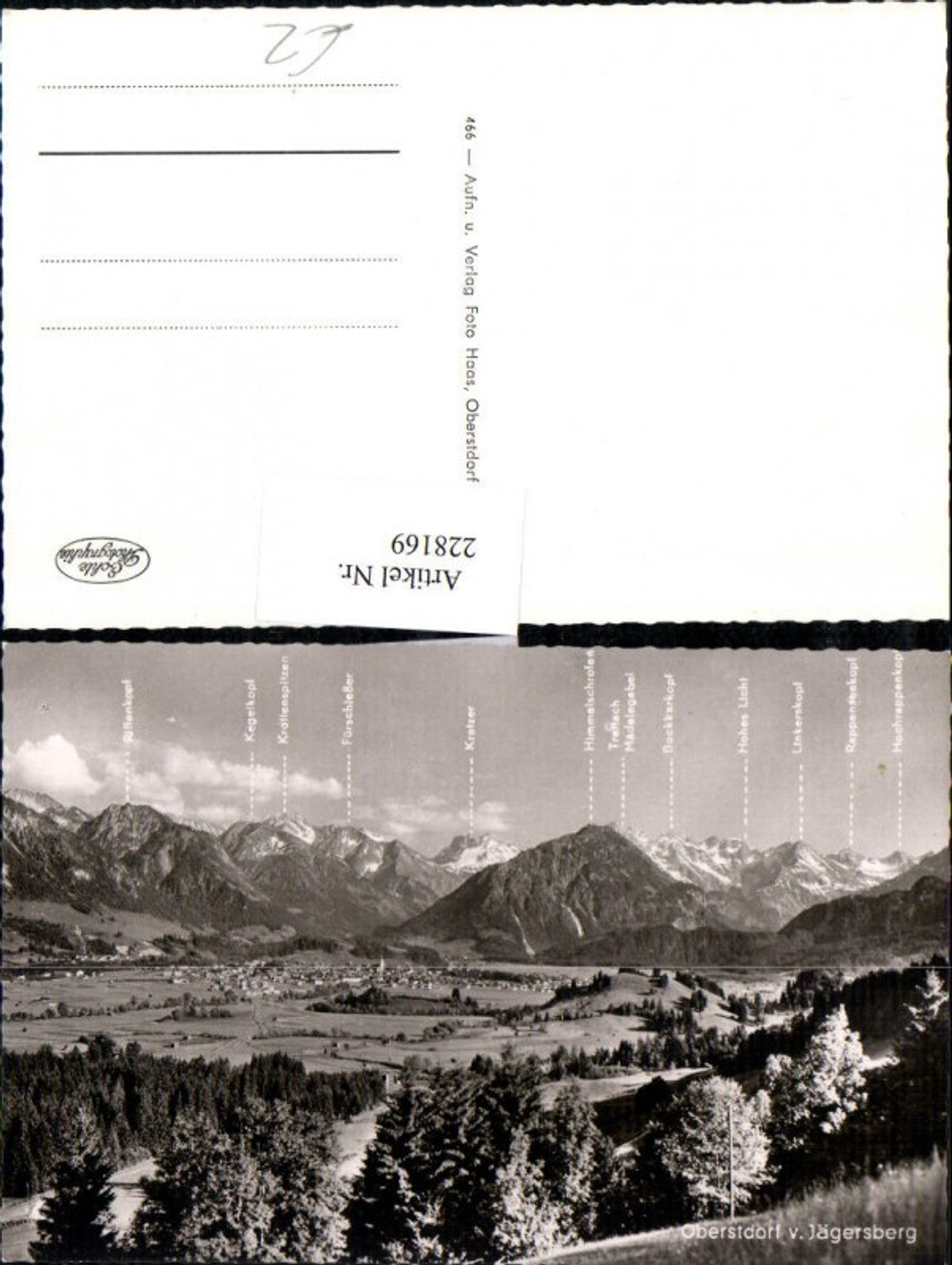 228169,Oberstdorf v. Jägersberg m. Gebirge Riffenkopf Kegelkopf Kratzr Trettach Linkerskopf