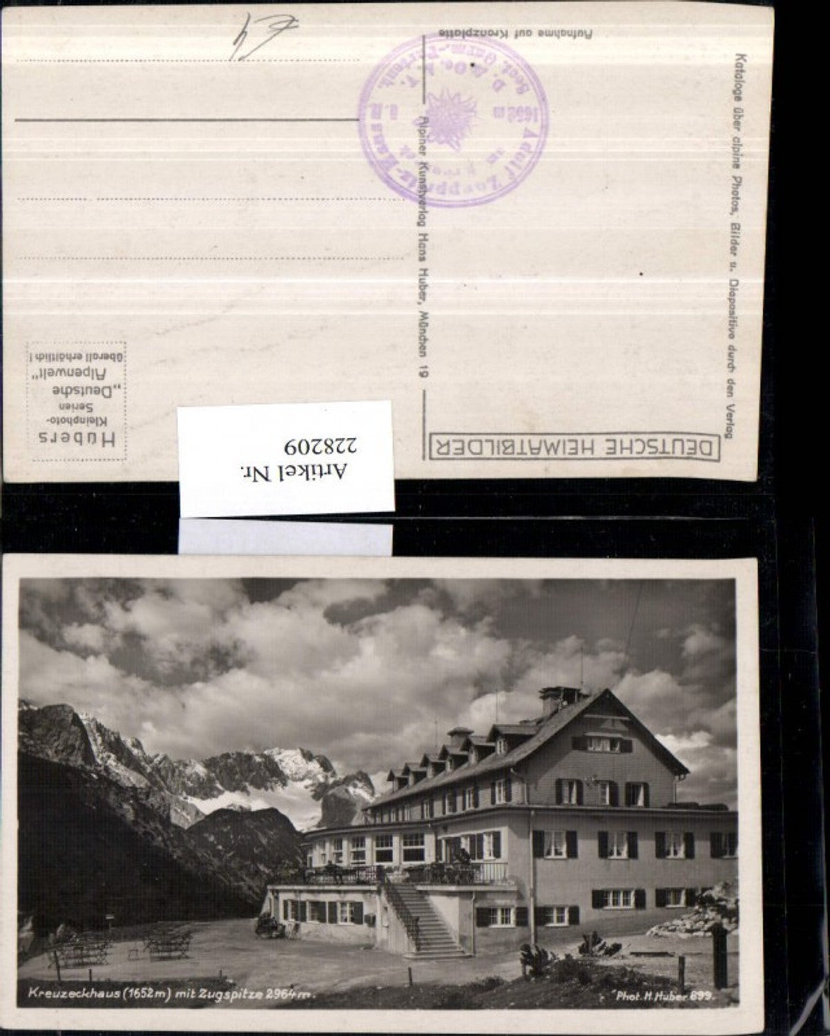 228209,Kreuzeckhaus m. Zugspitze b. Garmisch-Partenkirchen