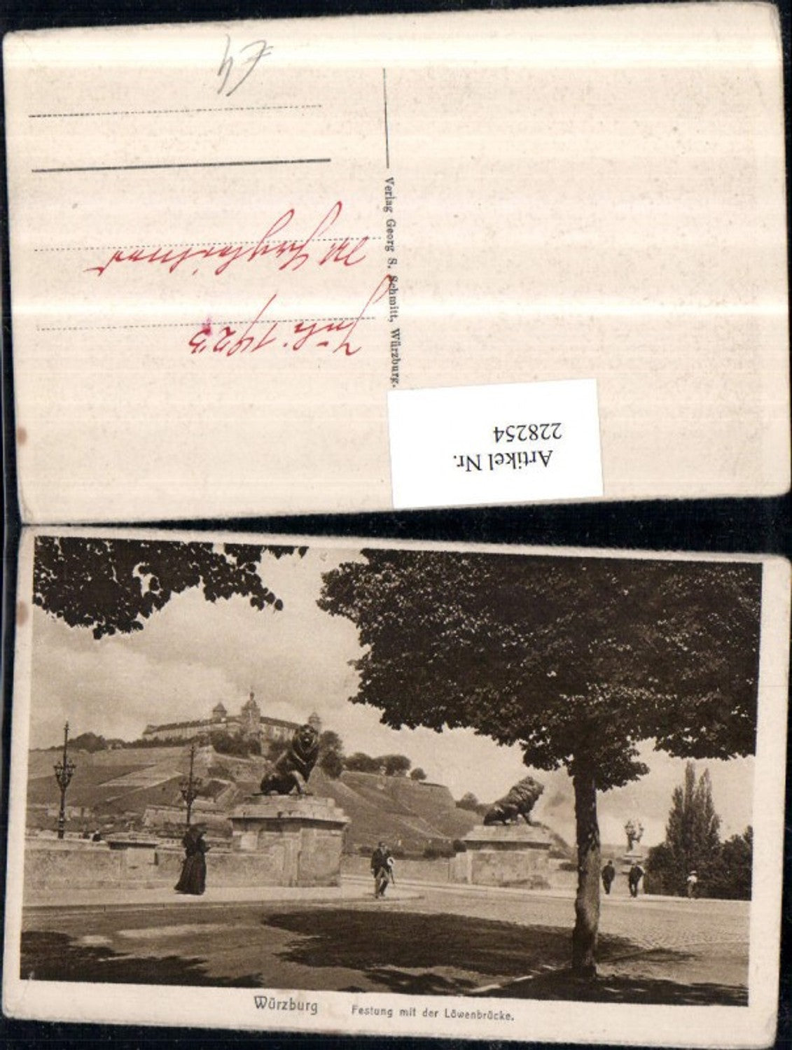 228254,Würzburg Festung m. d. Löwenbrücke Brücke
