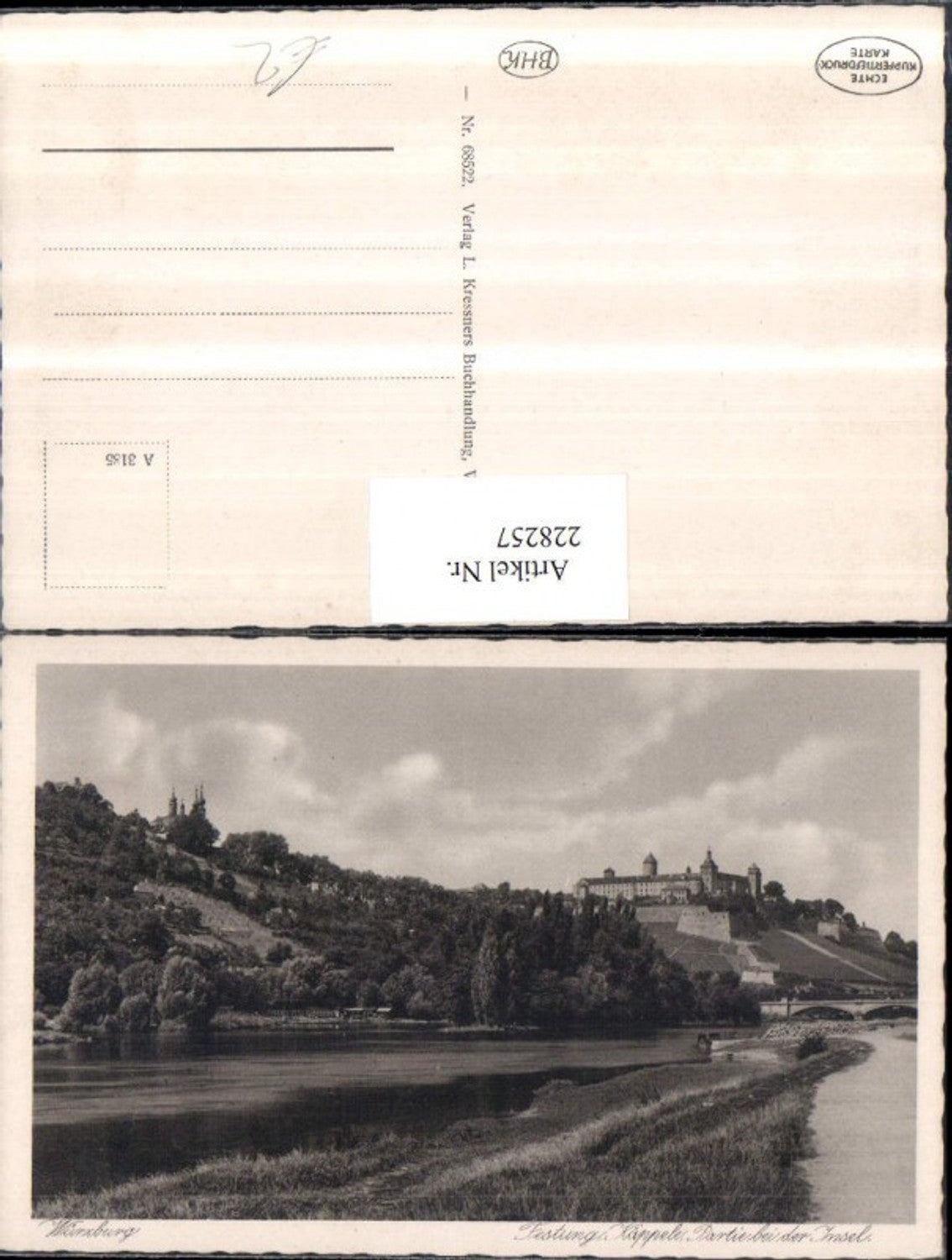 228257,Würzburg Festung Kloster Käppele Partie b. d. Insel