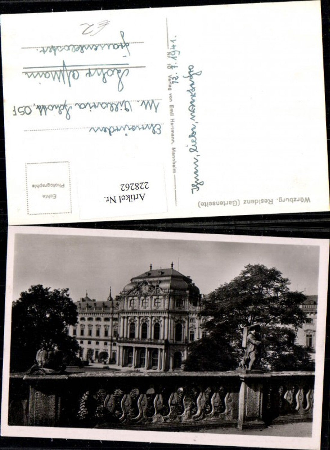 228262,Würzburg Residenz Gartenseite