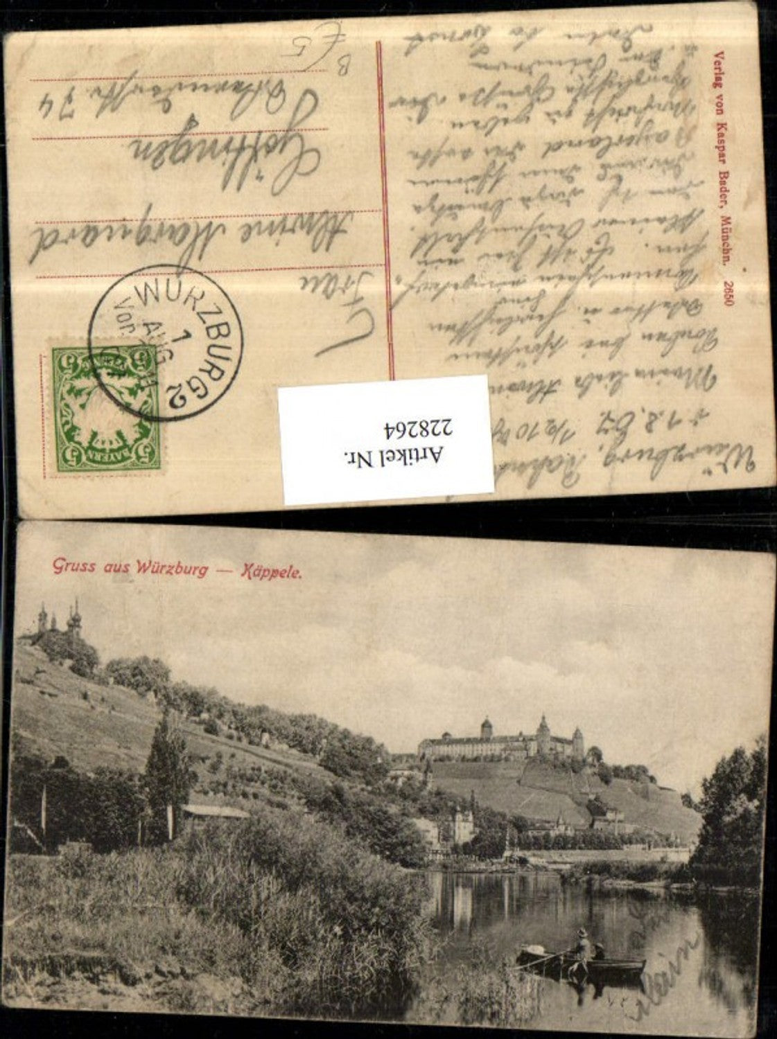 228264, Greetings from Würzburg, Käppele Monastery and Fortress area