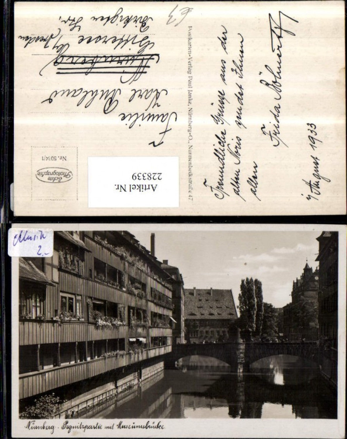 228339,Nürnberg Pegnitz Partie m. Museumsbrücke Brücke