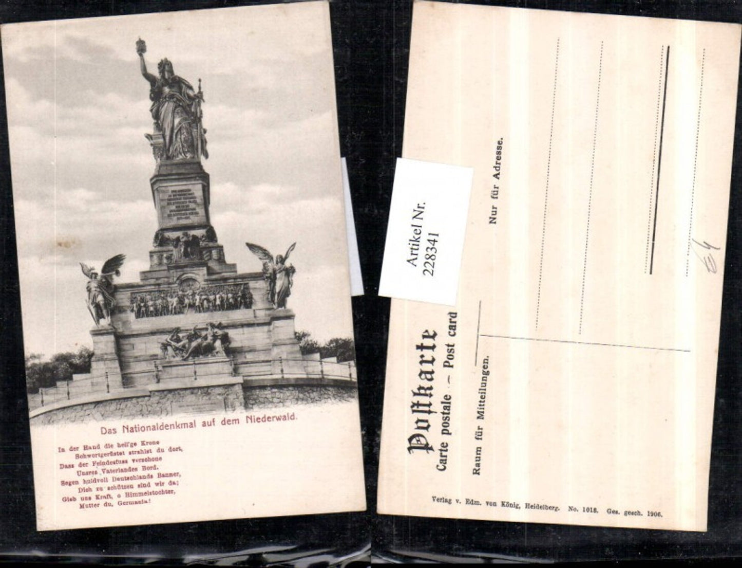 228341,Nationaldenkmal Denkmal auf d. Niederwald b. Rüdesheim a. Rhein