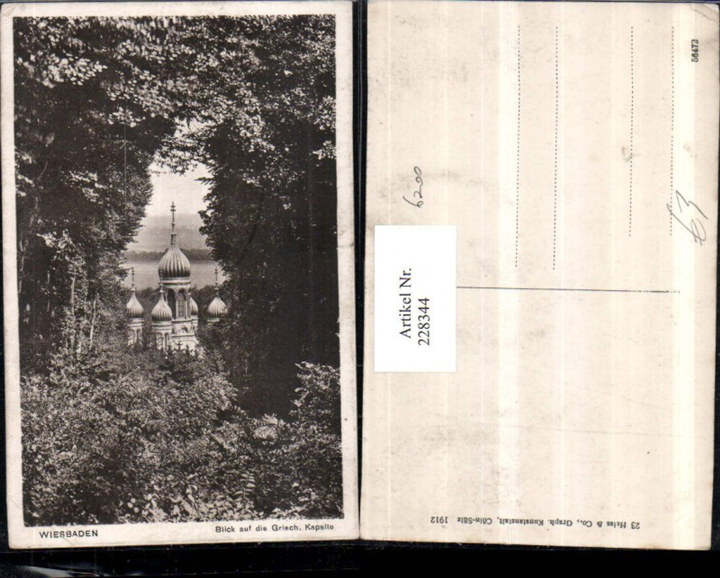 228344,Wiesbaden Blick auf d. Griechische Kapelle