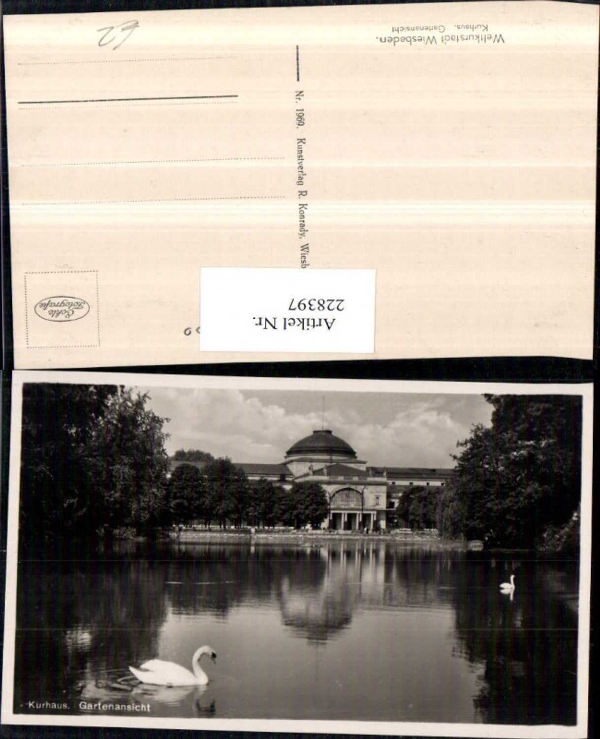 228397,Wiesbaden Kurhaus Gartenansicht Schwan