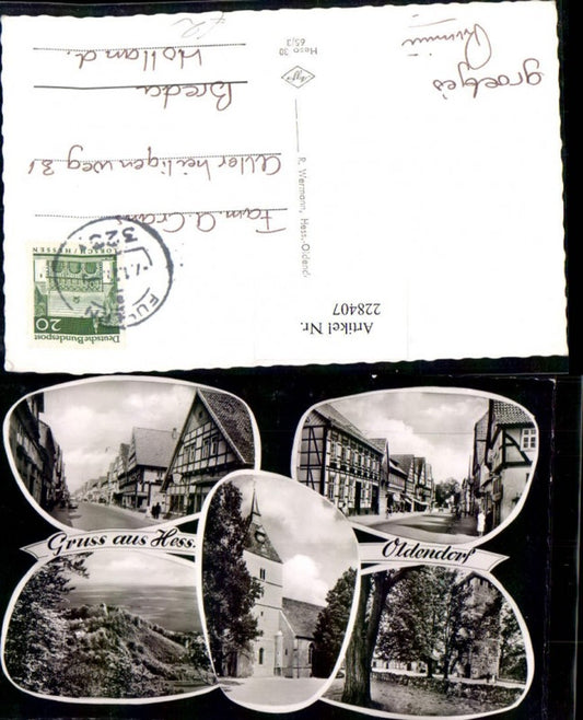 228407,Gruß aus Hessisch Oldendorf  Straßenansichten Kirche Turm Mehrbildkarte