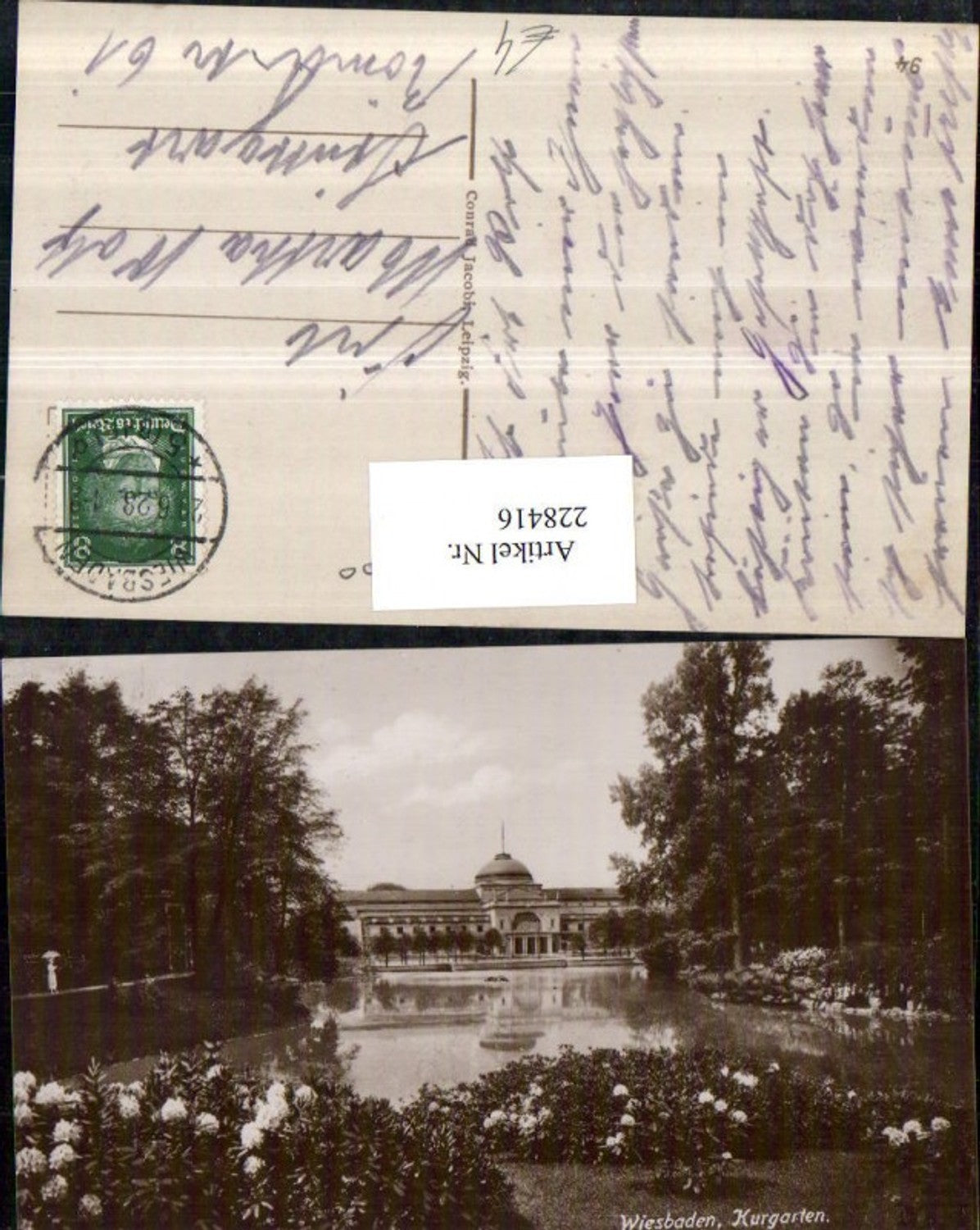 228416,Wiesbaden Kurgarten m. Kurhaus Partie