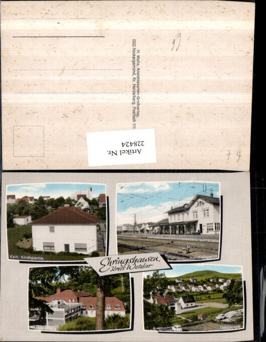 228424,Ehringshausen Kreis Wetzlar Katholische Kirchpartie Bahnhof Krankenhaus Mehrbildkarte