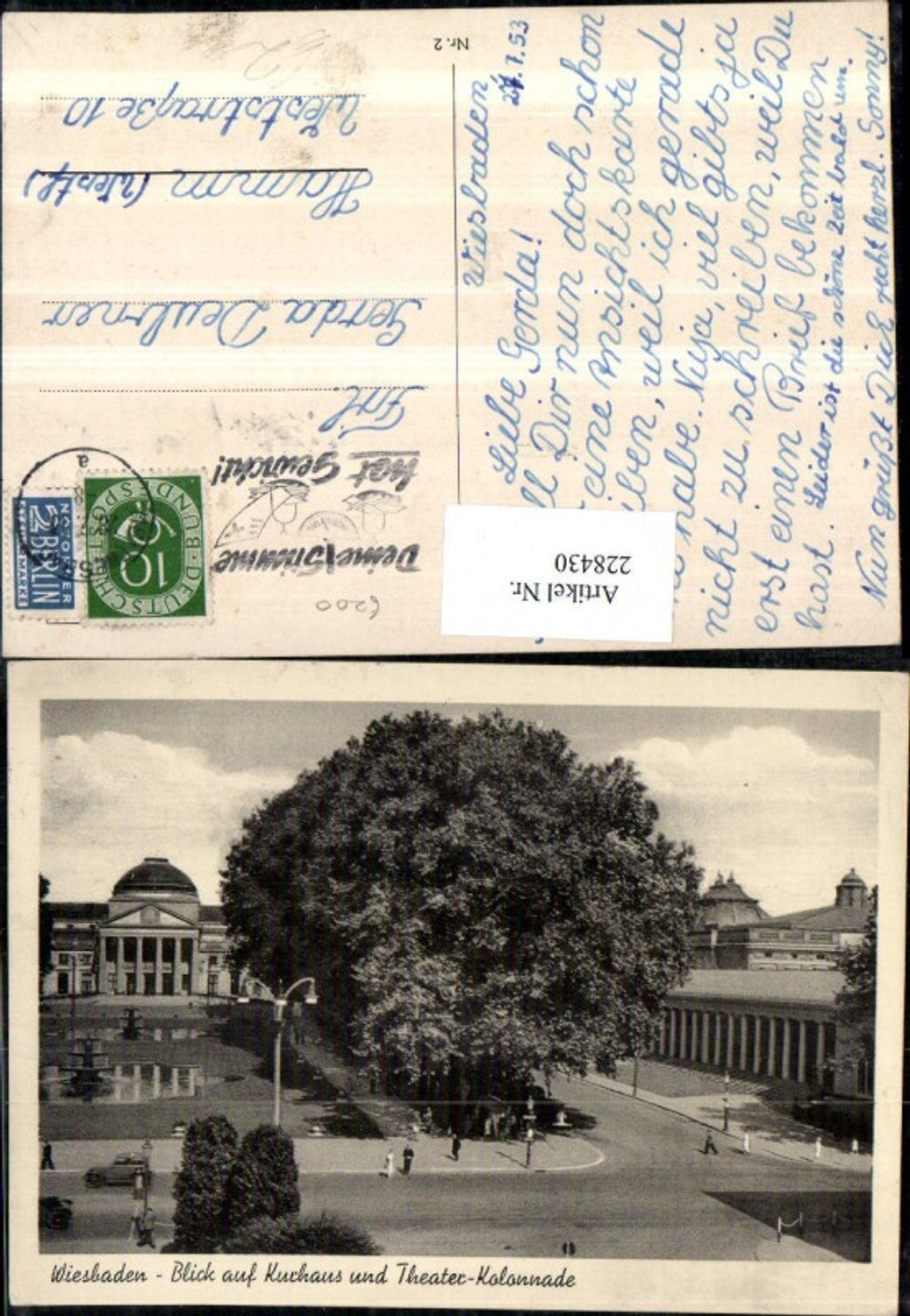 228430,Wiesbaden Blick auf Kurhaus u. Theater-Kolonnade