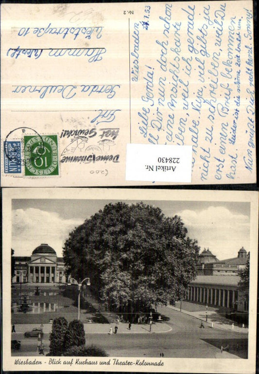 228430,Wiesbaden Blick auf Kurhaus u. Theater-Kolonnade
