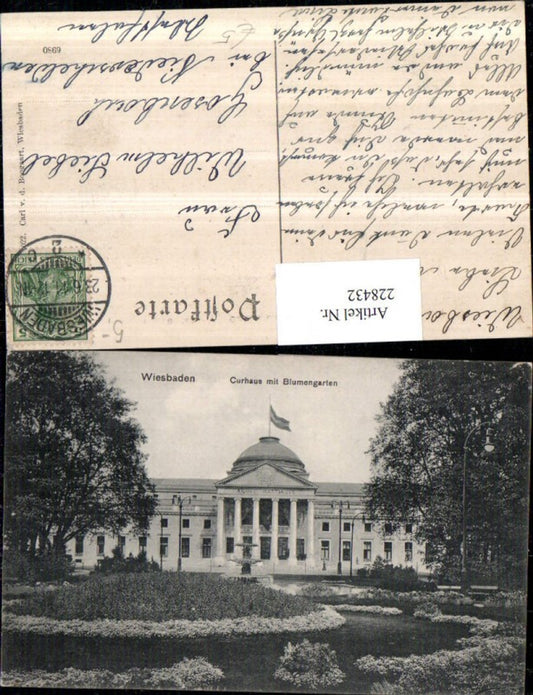 228432,Wiesbaden Kurhaus m. Blumengarten Garten