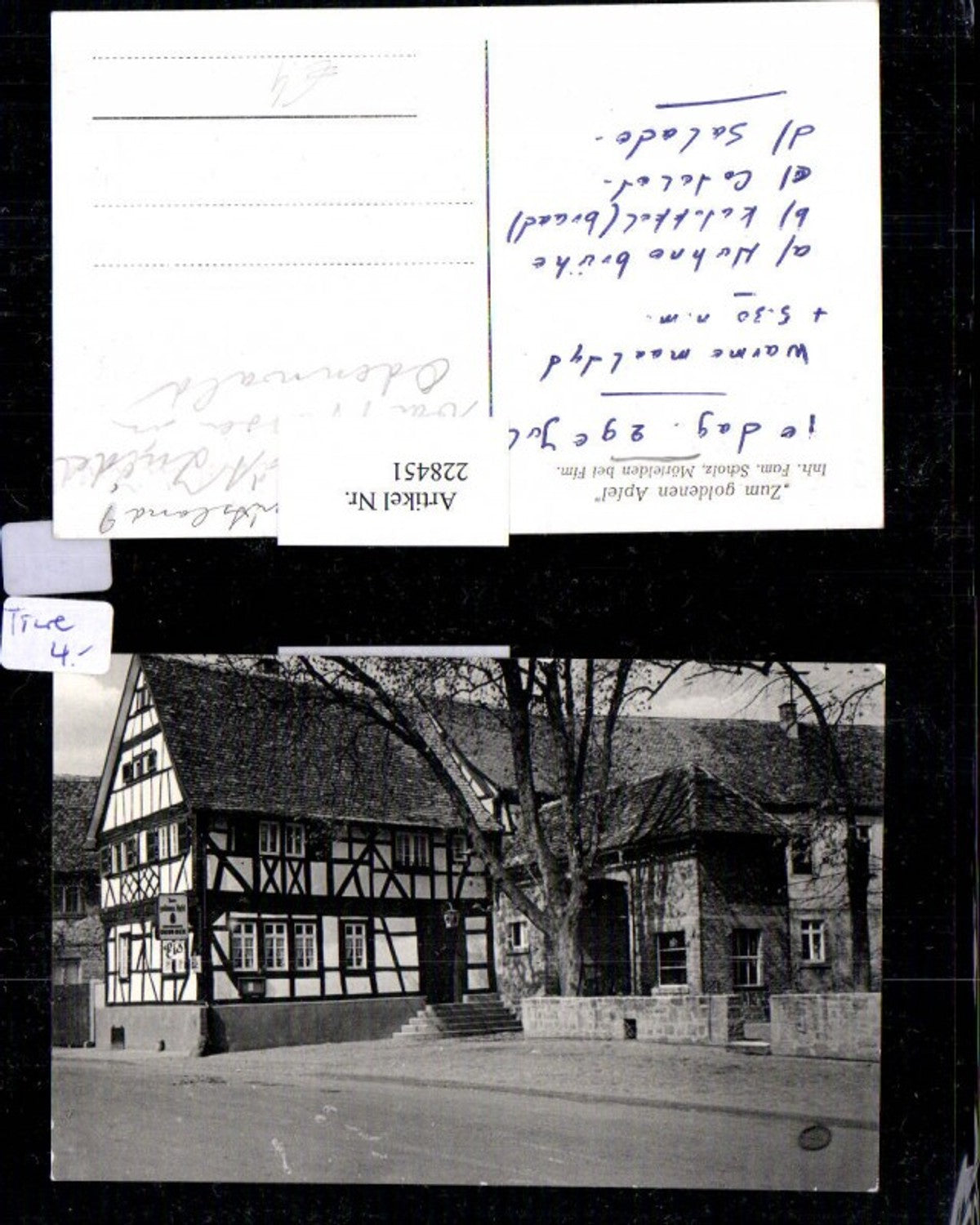 228451,Mörfelden b. Frankfurt a. Main Gasthof Zum goldenen Apfel Inh. Fam. Scholz