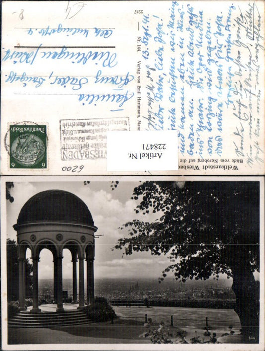 228471,Wiesbaden Blick v. Neroberg auf d. Stadt Tempel