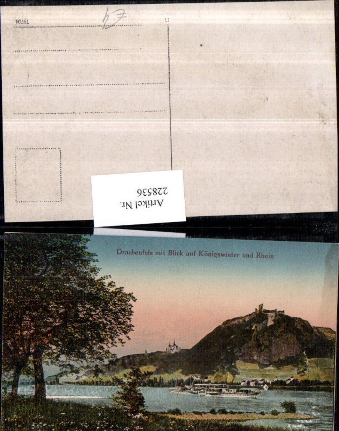228536,Drachenfels m. Blick auf Königswinter u. Rhein Partie