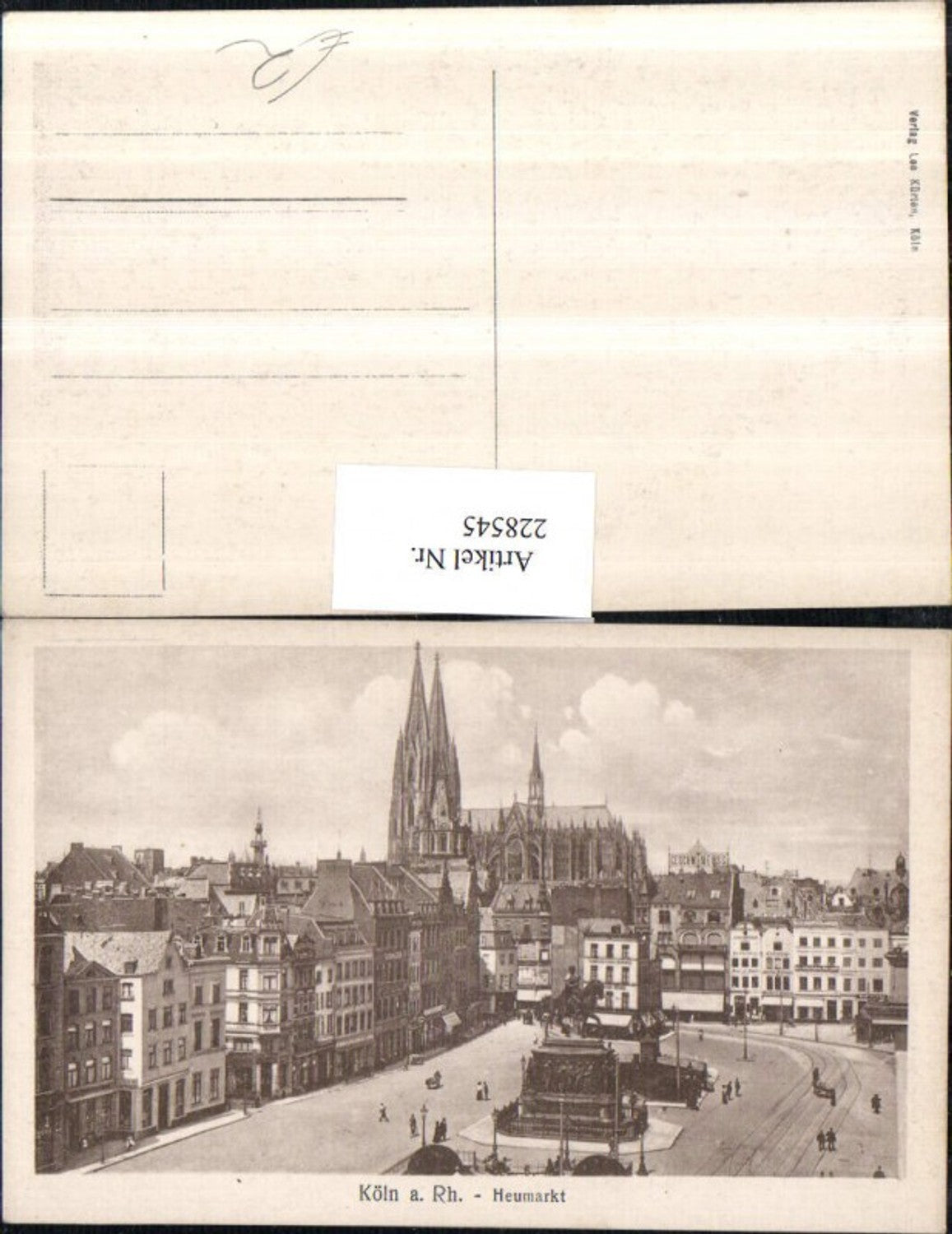 228545,Köln a. Rhein Heumarkt Dom Denkmal