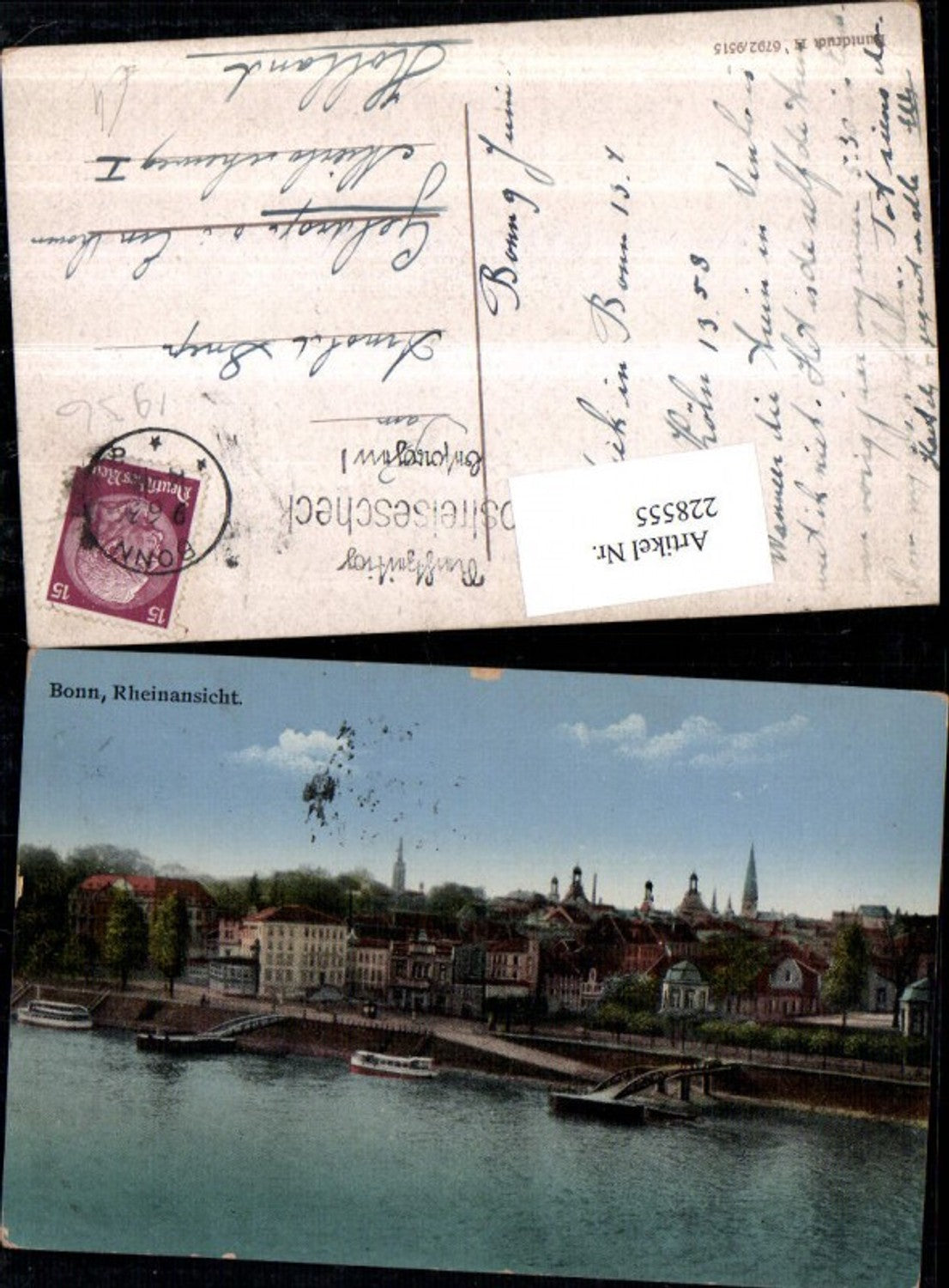 228555,Bonn a. Rhein Rheinansicht Teilansicht