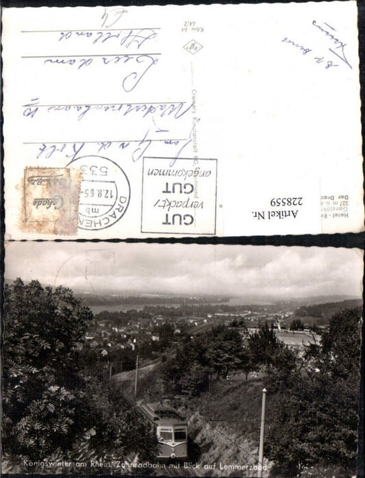 228559,Königswinter a. Rhein Zahnradbahn Bergbahn m. Blick auf Lemmerzbad
