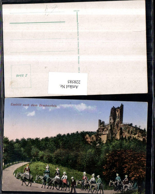 228585,Eselritt nach d. Drachenfels b. Königswinter Ruine Esel