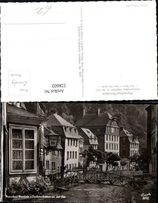 228602,Monschau i. d. Eifel Fachwerkhäuser a. d. Rur Partie Brücke Hotel zum Stern