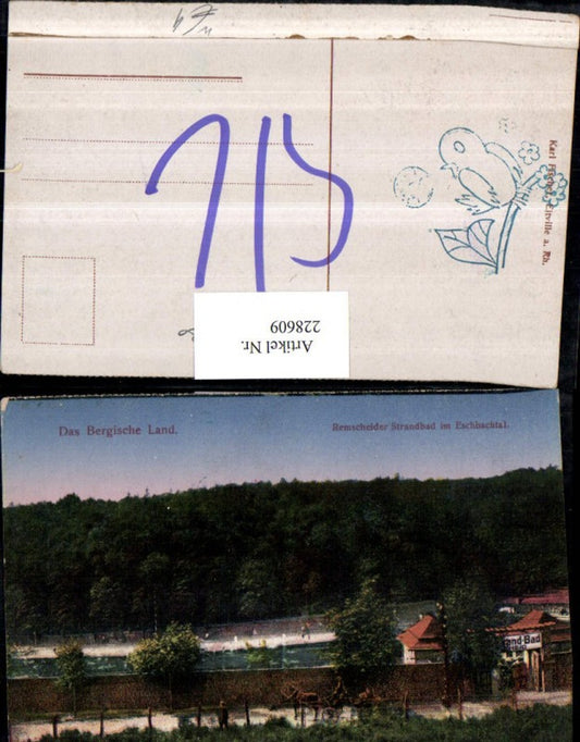 228609,Das Bergische Land Remscheider Strandbad im Eschbachtal b. Remscheid