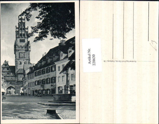 228630, Freiburg im Breisgau Oberlinden and Schwabentor Gate Fountain Gasthof zum Bären