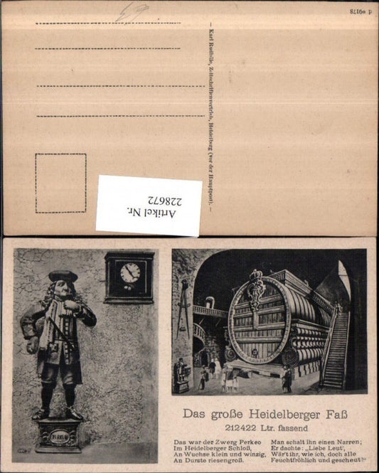 228672,The Great Heidelberg Barrel Dwarf Perkeo Clock Text Multi-image card