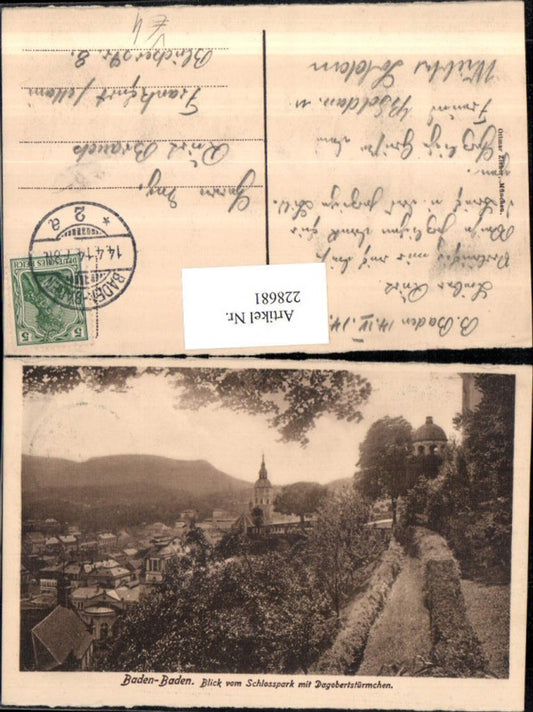 228681, Baden-Baden View from the castle park with Dagobert's tower, Ottmar Zieher