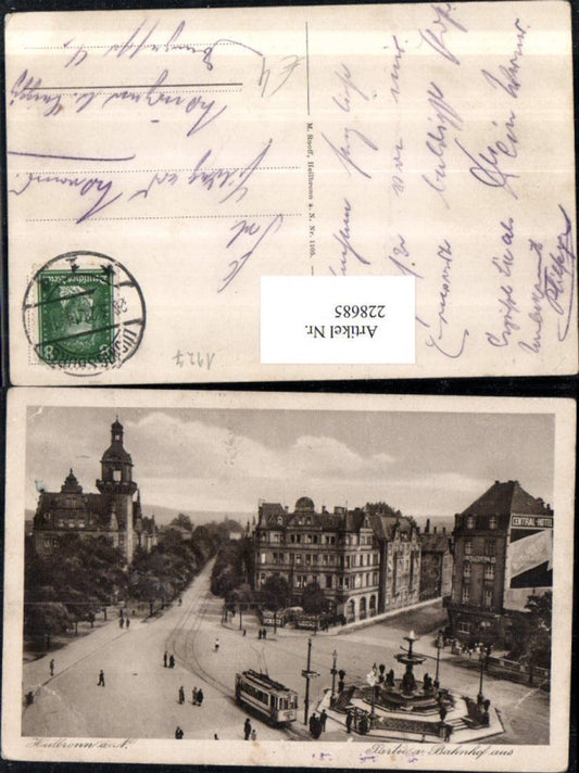 228685, Heilbronn am Neckar, section from train station, tram stop, fountain