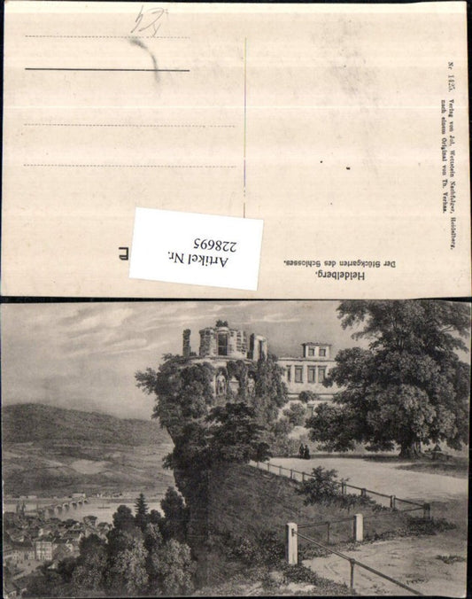228695, Artist AK Th. Verhas Heidelberg The castle's garden