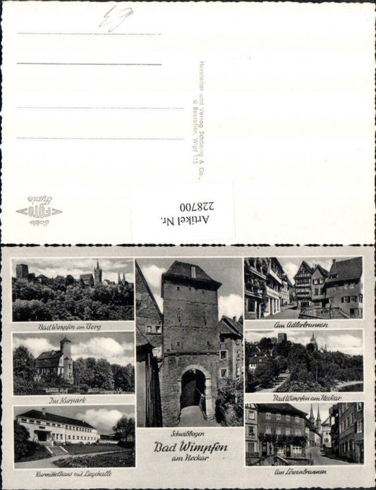 228700, Bad Wimpfen am Neckar, Schwibbogen (arch), Adlerbrunnen (Eagle Fountain), Kurpark (Spa Gardens), Löwenbrunnen (Lion Fountain), multi-image map