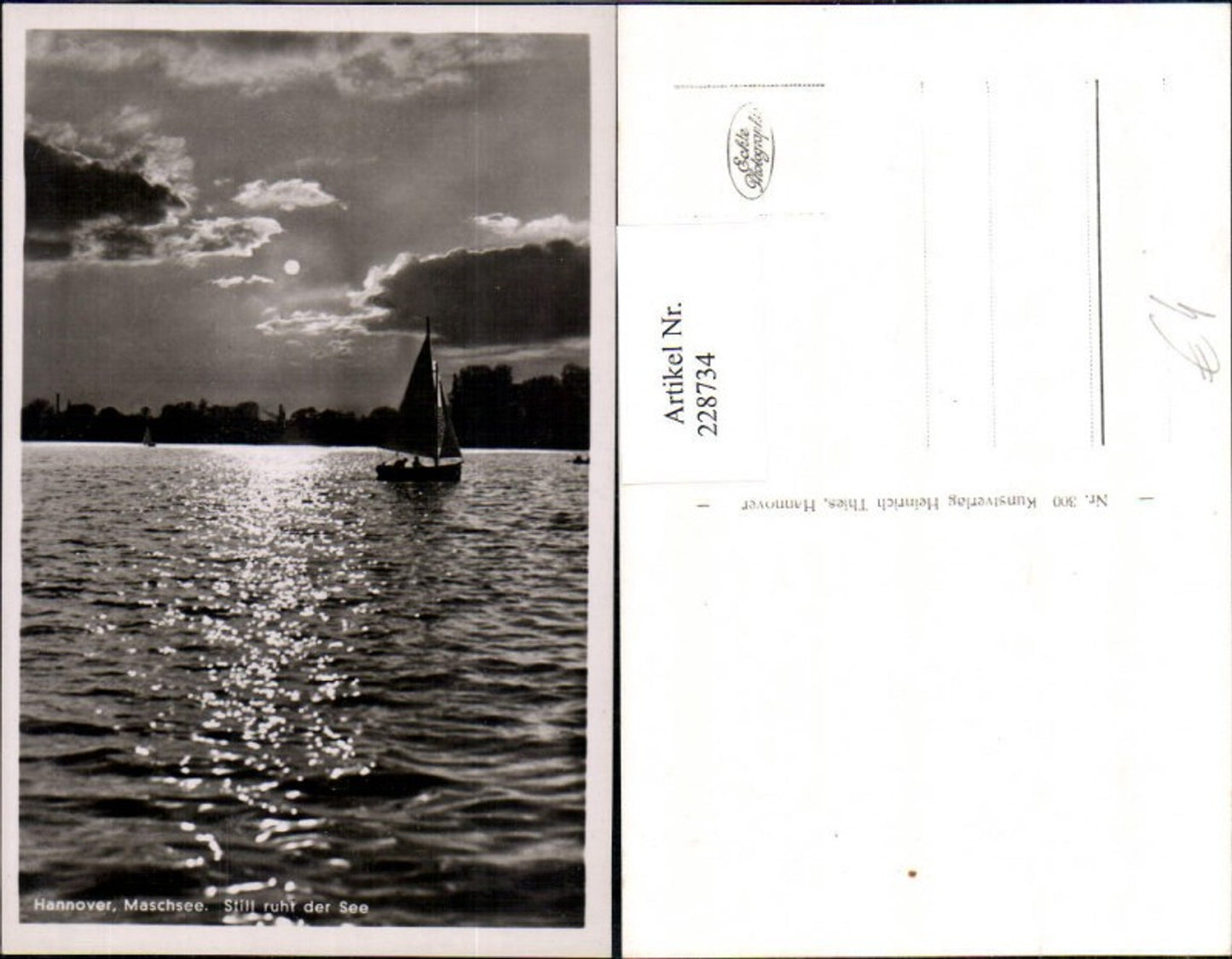 228734,Hannover Maschsee See Partie Segelboot