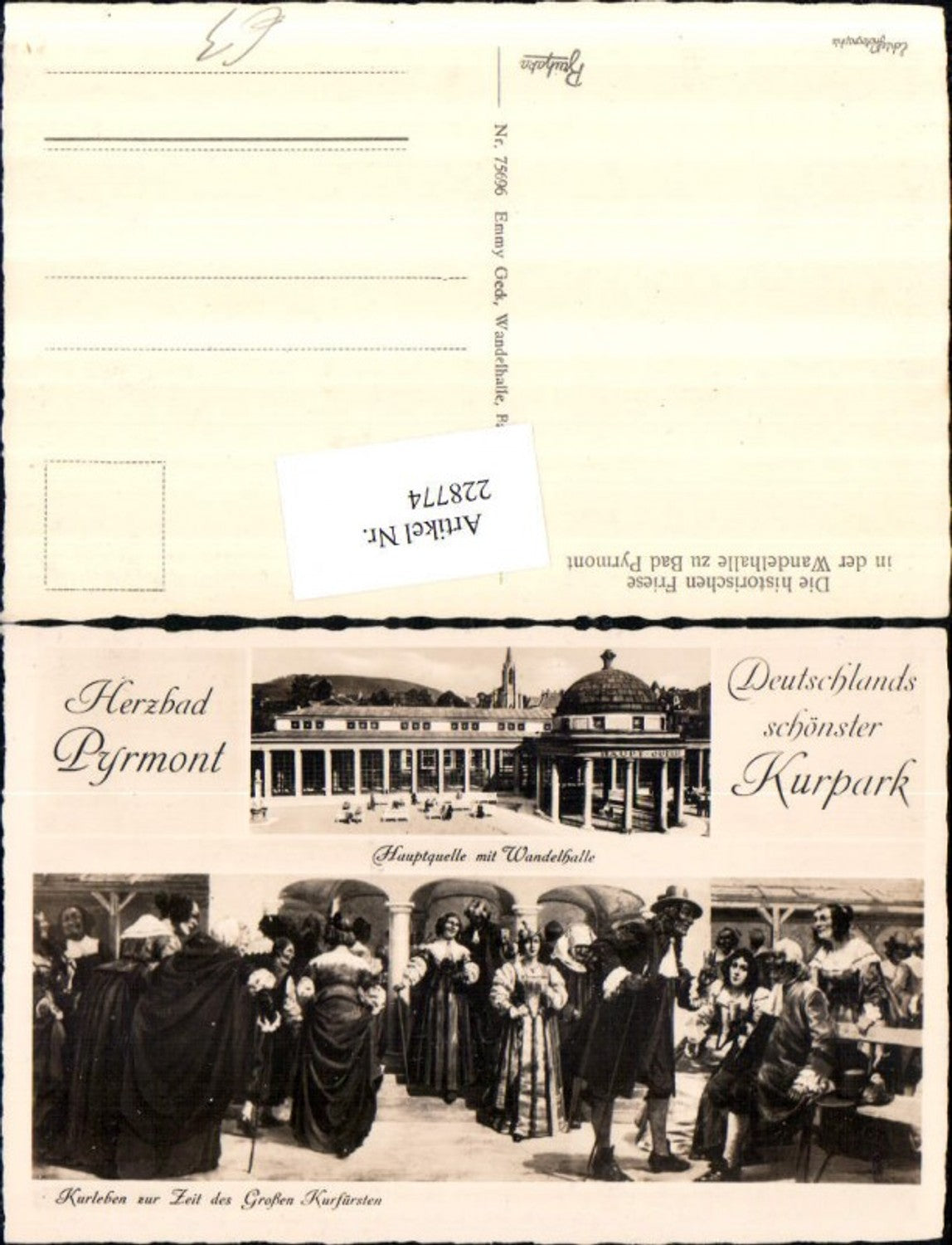 228774,Bad Pyrmont Hauptquelle m. Wandelhalle Kurleben zur Zeit d. Großen Kurfürsten