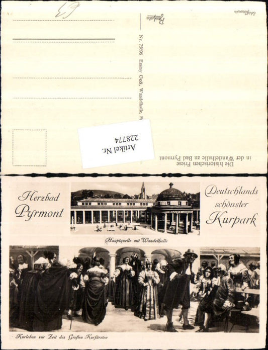 228774,Bad Pyrmont Hauptquelle m. Wandelhalle Kurleben zur Zeit d. Großen Kurfürsten