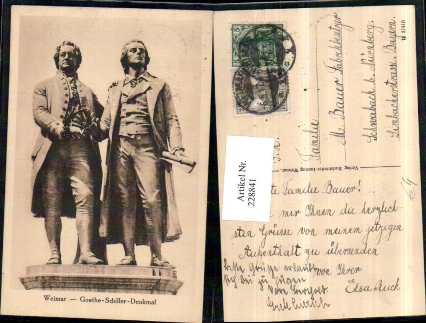 228841,Weimar Goethe u. Schiller-Denkmal Detailansicht