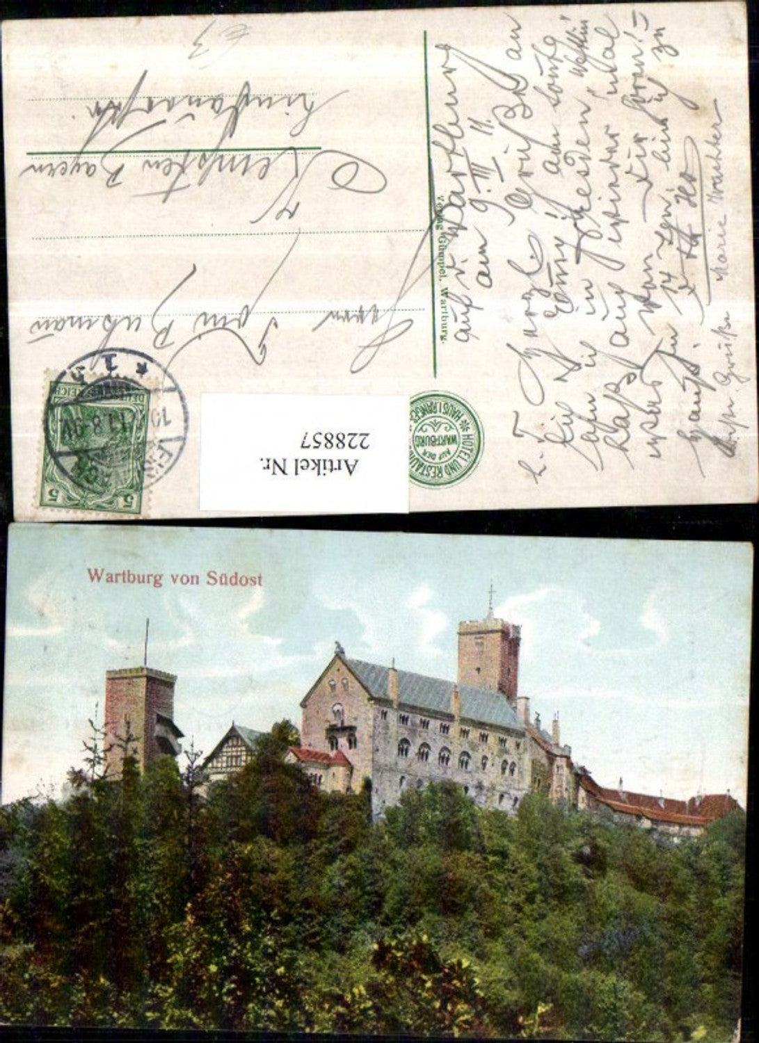 228857, Wartburg Castle from the southeast near Eisenach