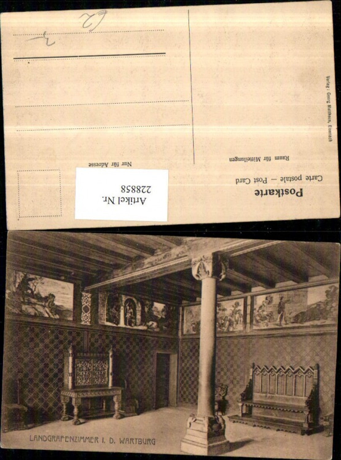 228858, Landgrave's Room in Wartburg Castle, interior view near Eisenach