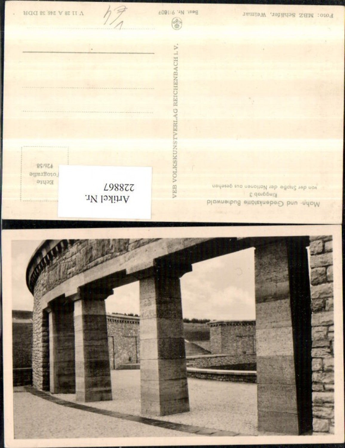 228867,Mahn- und Gedenkstätte Buchenwald Ringgrab 3 v. d. Straße d. Nationen pub VEB Reichenbach 9/1807