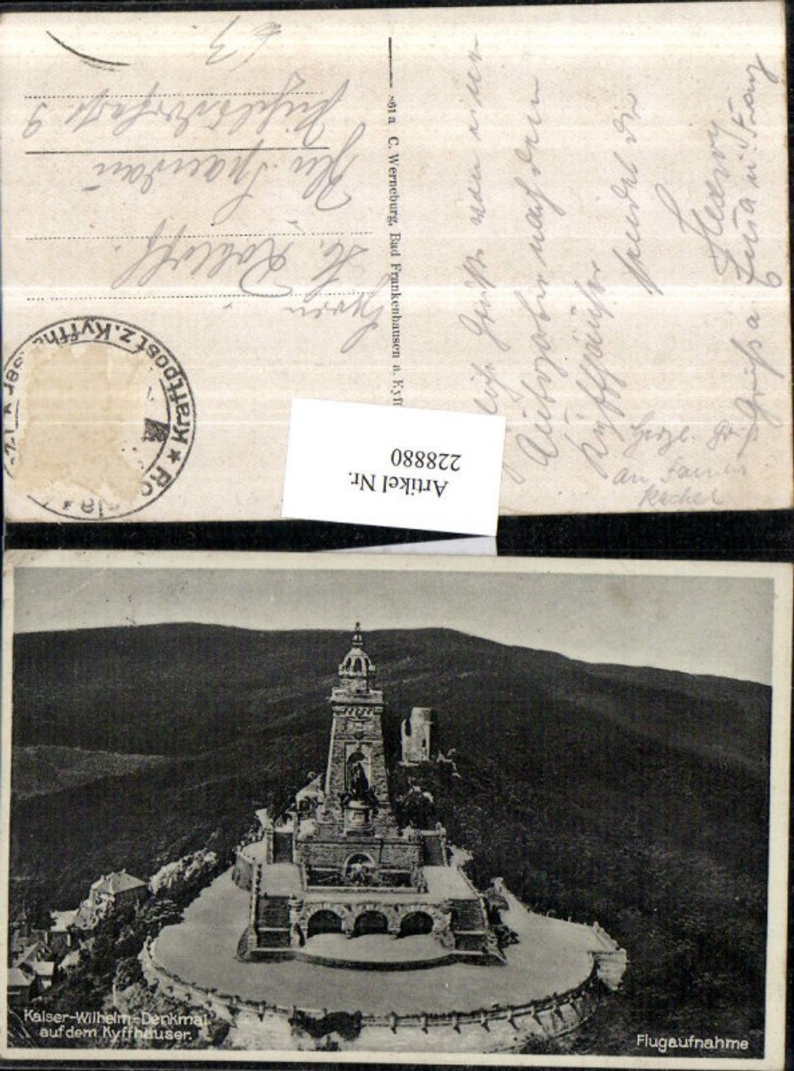 228880,Kaiser-Wilhelm-Denkmal auf d. Kyffhäuser Fliegeraufnahme