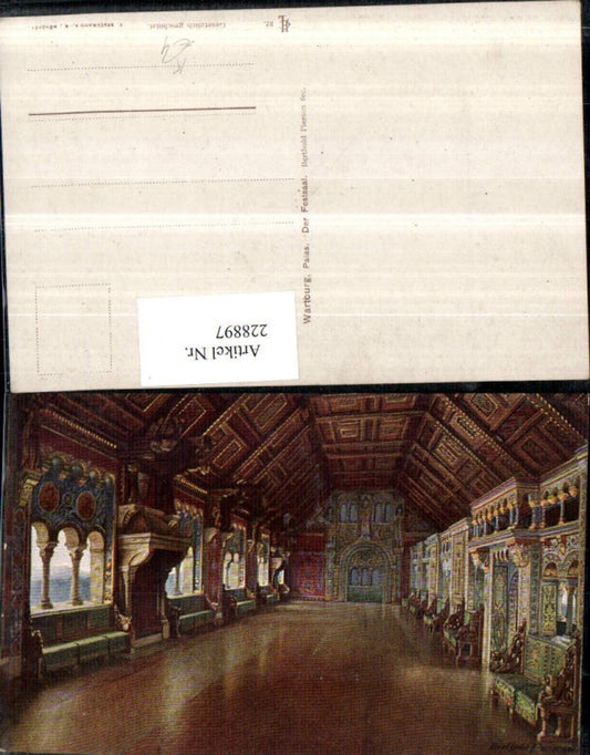 228897, Artist AK Berthold Pierson Wartburg near Eisenach The Ballroom