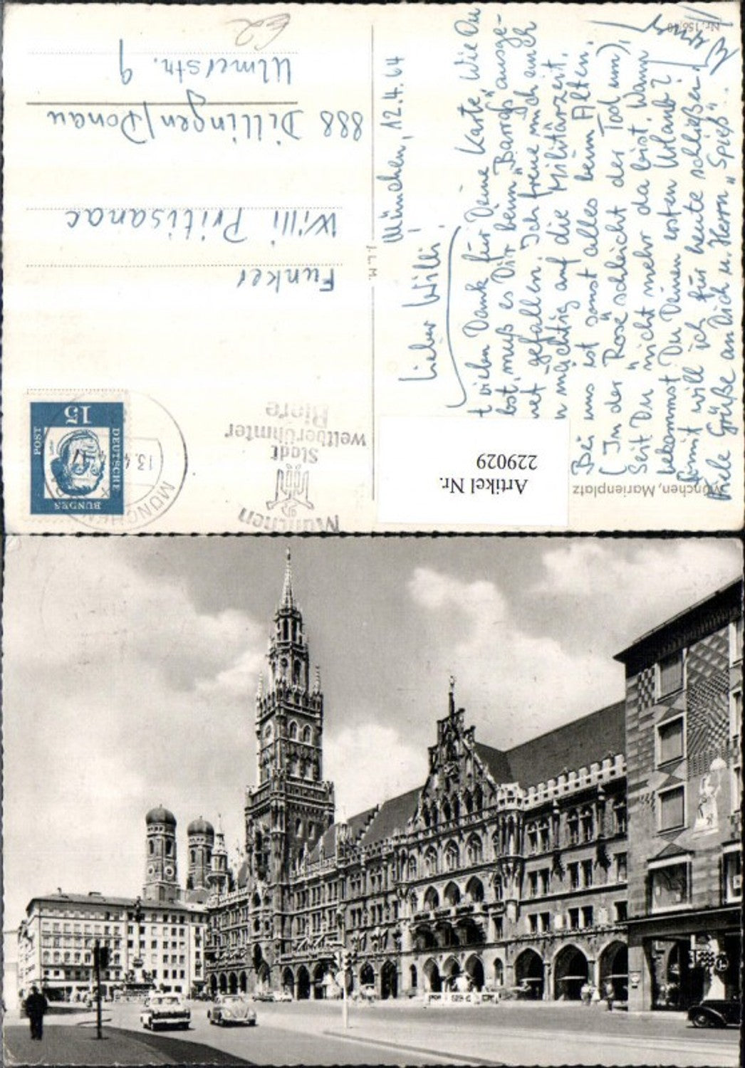 229029,München Marienplatz m. Rathaus u. Dom Frauenkirche