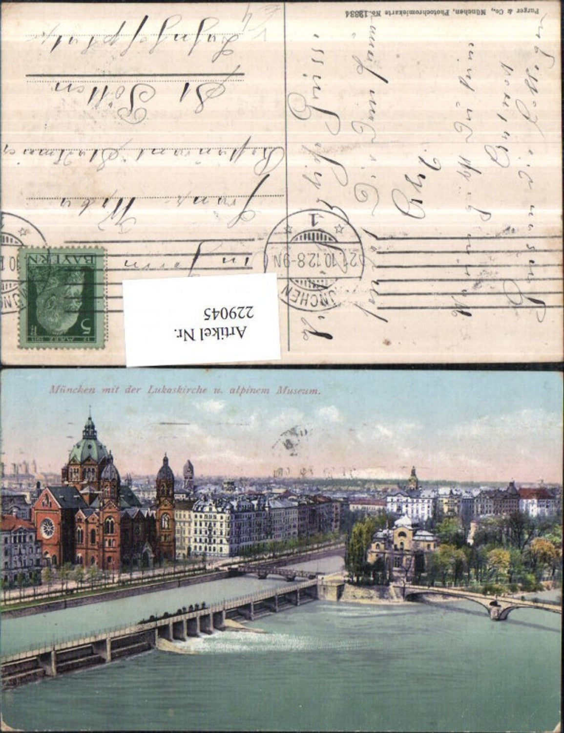 229045,München Teilansicht m. d. Lukaskirche u. Alpinem Museum pub Purger & Co 12334