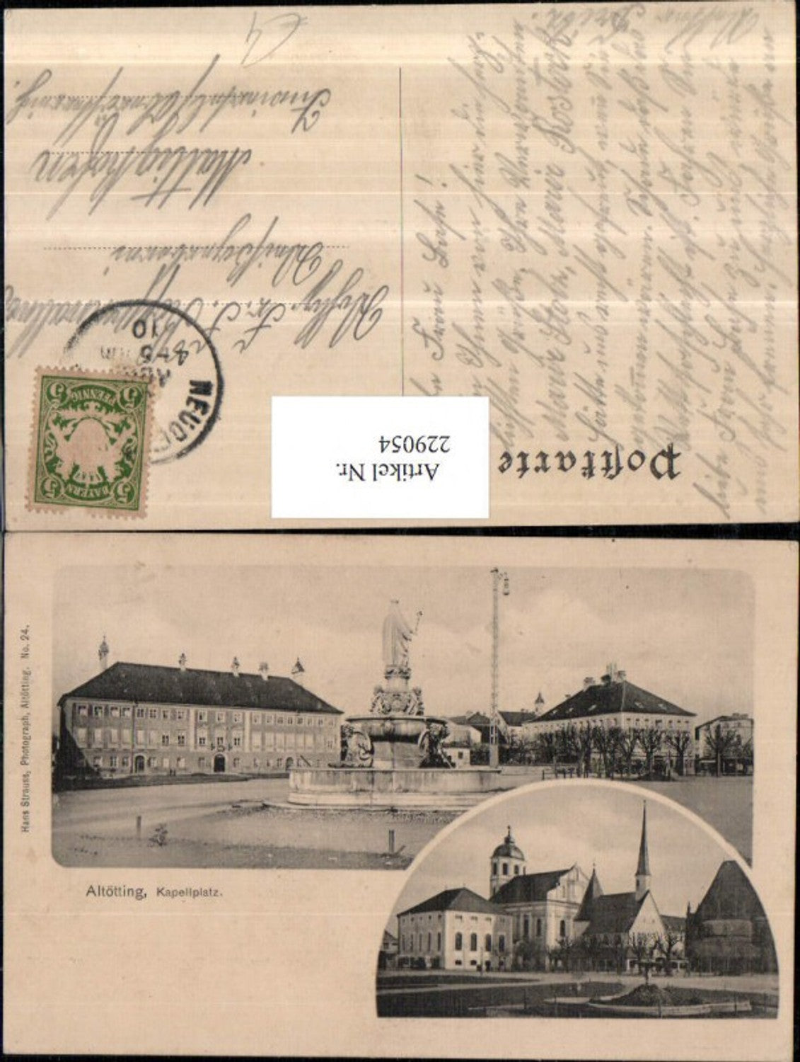 229054,Altötting Kapellplatz Brunnen Kirche Kapelle Mehrbildkarte